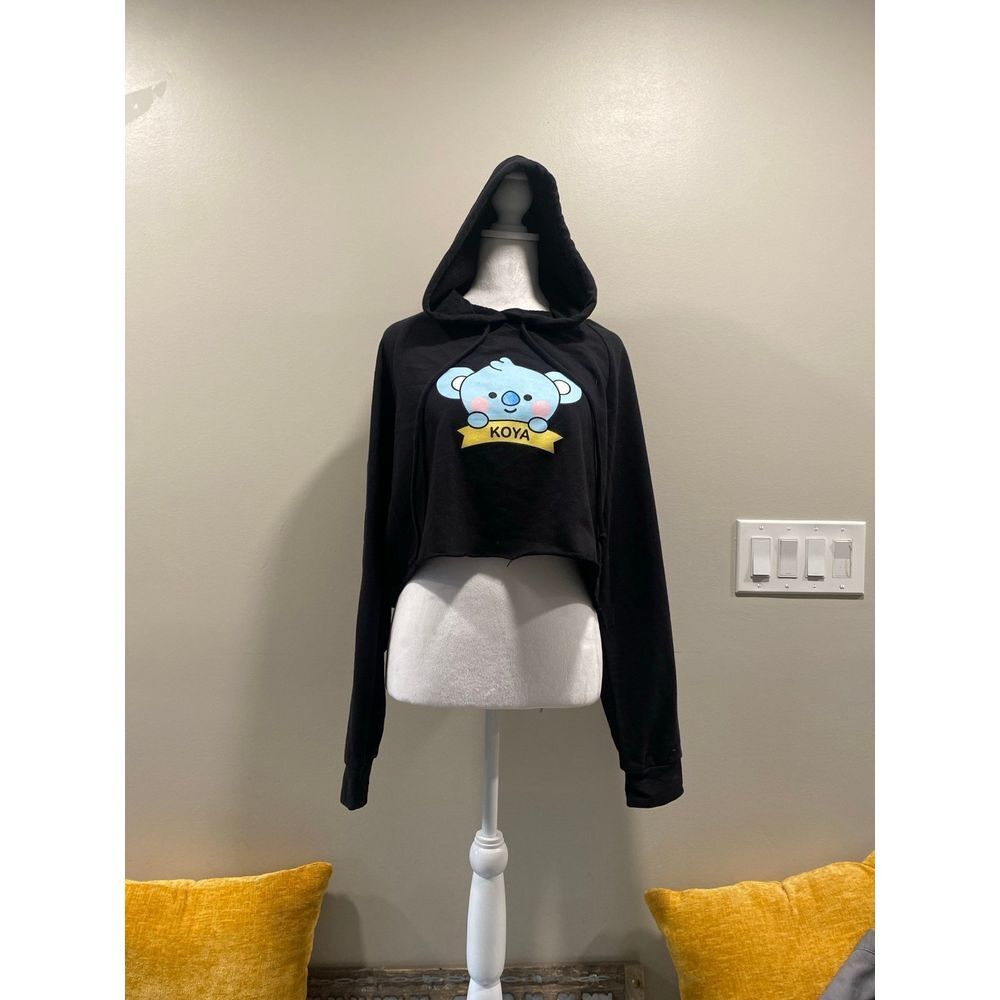 Black Koya Crop Top Hoodie size‎ Large